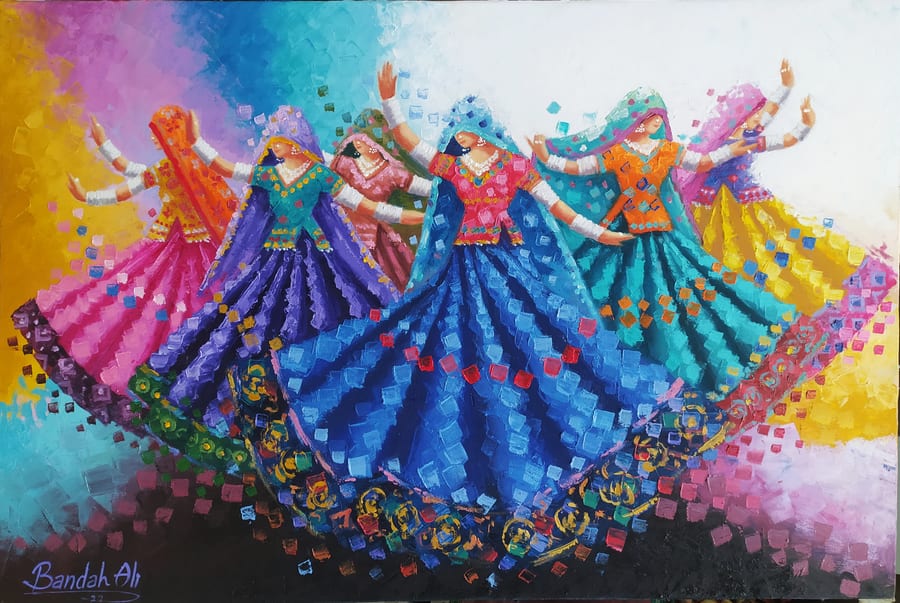 Light Burst (2022), Oil on canvas, 48 × 36 in · 122 × 91 cm, by Bandah Ali